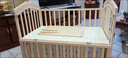 簡(jiǎn)魅嬰兒床搖籃床寶寶床實(shí)木無(wú)漆多功能bb可移動(dòng)新生兒童拼接大床 大床+皇冠五件套花色備注+尿布臺 曬單實(shí)拍圖