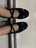 FED銀色芭蕾舞鞋秋季新款女鞋運動休閑瑪麗珍鞋女款D0617-YAC690 黑色 37 曬單實拍圖