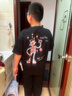 小豬托尼男童短袖全棉兒童短t胖男童短袖T恤夏季男孩棉上衣25新款 潮牌機器人短T黑 160 合適155-165身高，110-130斤 曬單實拍圖