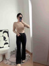 乖甜星黑色微喇牛仔褲女秋季2025新款顯瘦高腰顯瘦小個(gè)子馬蹄喇叭女 黑色 S 80-95斤 曬單實(shí)拍圖