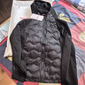 鴨鴨品牌輕薄羽絨服男女短款春秋新款雙拼連帽加大碼保暖內膽情侶外套 黑色 男女同款 M (170) （建議116斤-130斤） 曬單實(shí)拍圖