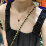 四葉草項鏈女18K金玫瑰金鎖骨鏈瑪瑙吊墜925純銀生日禮物送女朋友 玫瑰金（紅瑪瑙）精美玫瑰花禮盒 曬單實拍圖