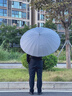 愛上雨24骨長柄雨傘男士自動大號加大加厚加固防風抗暴雨專用定制雨傘 【升級磨砂手柄】24骨太空灰 曬單實拍圖