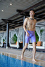 WATERTIME游泳褲男款溫泉短褲防尷尬五分褲訓練扛氯男士泳褲泳鏡泳帽裝備 炫彩紫 M (168-175cm/57-72kg) 曬單實拍圖