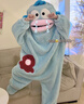 淺物搞怪丑魚(yú)連體睡衣女珊瑚絨加厚保暖秋冬季卡通可愛(ài)搞怪情侶睡袍 B706搞怪丑魚(yú)單袍 L 【120-140斤高品質(zhì)絨】 曬單實(shí)拍圖