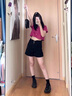 冶芷黑色高腰牛仔短褲女夏季新款遮肚小個子a字闊腿熱褲 高腰牛仔短褲黑色 M 曬單實拍圖