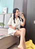 有棵樹(shù)【不染色原棉】女士睡衣女短袖短褲夏季純棉套裝蕾絲睡裙新款 【睡衣】原棉白 M （160） 曬單實(shí)拍圖