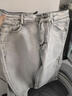 琦喬澤夏季薄款輕奢刺繡彈力牛仔短褲男士時(shí)尚百搭修身顯瘦高端五分中褲 淺灰色 33 曬單實(shí)拍圖