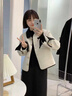 俞兆林小香風短款炸街灰色外套女秋冬季復古設計感小眾氣質(zhì)長袖上衣 米白色 M 100-110斤 曬單實拍圖
