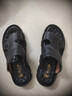 老人頭涼鞋男夏季新品牛皮沙灘鞋真皮透氣軟皮按摩軟底涼拖鞋男 黑色 41 曬單實(shí)拍圖