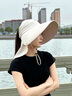 劉潮布大帽檐遮陽帽女防曬防紫外線夏季遮全臉空頂漁夫帽騎車戶外太陽帽 深灰色 可拆卸后擺披肩 均碼可調節(jié)(54-60cm) 曬單實拍圖