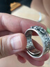 中國黃金CHINA GOLD六字真言銀戒指男招財(cái)貔貅活口戒七夕情人節(jié)禮物送男友老公生日 京速達(dá)-貔貅六字箴言戒指 曬單實(shí)拍圖
