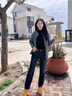 Lee Cooper牛仔褲女款2025春夏新款美式潮流高腰顯瘦通勤時(shí)尚百搭直筒褲子女 復(fù)古藍(lán) S 曬單實(shí)拍圖