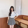 莫代爾2025夏季新款時尚氣質(zhì)顯瘦百搭短袖雪紡衫女設(shè)計感小眾泡泡袖上衣 白色 M 建議95-105 曬單實拍圖