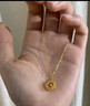 中國(guó)黃金（CHINA GOLD）黃金項(xiàng)鏈女足金套鏈莫比烏斯環(huán)吊墜素鏈送女友情人節(jié)生日禮物 莫比烏斯吊墜+足金鏈【摯愛(ài)玫瑰禮盒】 曬單實(shí)拍圖