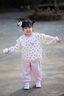 G.DUCKKIDS童裝女童套裝春秋季純棉兒童衛(wèi)衣休閑褲洋氣可愛1歲女寶寶運(yùn)動服 粉紅色 80 （建議寶寶8-10公斤 12-24個 曬單實拍圖