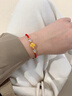 訫緣飾品999足金本命年紅繩女黃金玫瑰花轉(zhuǎn)運珠手鏈情人節(jié)禮物送老婆女友 玫瑰花貓眼珠手鏈 曬單實拍圖