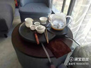 艾瑩嘉 圓形石頭茶盤(pán)天然烏金石茶臺家用簡(jiǎn)約小號石材茶海老板辦公室排水式創(chuàng  )意茶托 福運45*45*3cm 曬單實(shí)拍圖