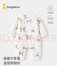 童泰（TONGTAI）嬰兒連體秋冬寶寶保暖衣服夾棉哈衣爬服TS43J246-DS綠色90cm 曬單實(shí)拍圖