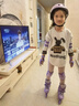 麥斯卡（Mesuca）溜冰鞋女童男酷庫洛米輪滑鞋3-6-12歲兒童幼兒園滑輪滑冰鞋送禮物 【豪華鼎配】酷洛米可調(diào)頭盔護(hù)包 L （平時(shí)鞋碼32-37,  可調(diào)大?。?曬單實(shí)拍圖