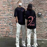 MDlila情侶裝夏季短袖t恤2025新款?lèi)?ài)心字母寬松半袖diy文化衫工作服定制 愛(ài)心前后圖 男黑+女黑《2件裝》 XL 男+女M 曬單實(shí)拍圖