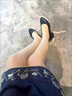 凌卡戚面試鞋女空姐工作鞋低跟高跟鞋粗跟舒適軟底職業(yè)通勤皮鞋單鞋 黑色 35 曬單實拍圖