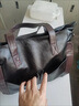 熊游客情人節真皮質(zhì)感軟皮大包包女新款潮簡(jiǎn)約手提包百搭單肩斜挎包女包 黑色 曬單實(shí)拍圖
