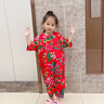 迪士尼（Disney）東北大花女童睡衣兒童夏季男童寶寶花衣服連體棉綢睡衣兒童中國風(fēng) 熱售紅色 大花 80 身高70-80cm年齡1-2歲 曬單實(shí)拍圖
