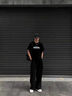 LOMBT冰絲西裝褲子男夏季薄款垂感寬松闊腿休閑直筒長褲OB02黑色2XL 曬單實(shí)拍圖