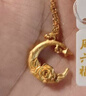 周六福（ZLF）  黃金套鏈女款足金夢(mèng)幻森林系列月光玫瑰鏈墜 計價(jià)T 40+5cm-4.24g 曬單實(shí)拍圖