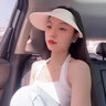 唐獅;TONLION防曬帽女夏季新款防紫外線冰絲粉色太陽帽子發(fā)箍大帽檐空頂遮陽帽 米色 曬單實拍圖