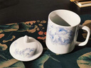 境坊間陶瓷手繪荷韻辦公杯水杯家用茶水分離大容量帶蓋泡茶杯子定制 純手繪荷韻辦公杯 可刻字 曬單實(shí)拍圖