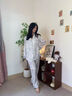 瑤夢(mèng)令高級感仿真絲睡衣女夏季款國風(fēng)水墨畫(huà)冰絲家居服禮盒裝送閨蜜禮物 水墨灰【長(cháng)袖長(cháng)褲】透氣耐看 XL 【建議120-140斤】 曬單實(shí)拍圖