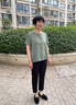 奉孝媽媽夏裝2025新款套裝棉綢中老年小衫奶奶夏季洋氣老太太短袖上衣 綠色+（夏款褲子） 2XL (建議105-120斤) 曬單實(shí)拍圖