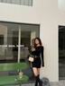 FSHE一字肩黑色氣質(zhì)連衣裙子女早春季2025新款性感辣妹御姐風(fēng)包臀短裙 【黑色】送腰帶【釣系約會裙/微 L 55/60kg 曬單實拍圖