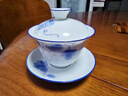 兮元記玉瓷玲瓏手繪三才蓋碗茶杯單個(gè)高檔茶碗帶蓋三件套功夫茶具 玉瓷玲瓏手繪葫蘆醉陌蓋碗 曬單實(shí)拍圖