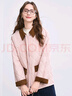百圖betu女裝冬季新款棉衣翻領(lǐng)拼接撞色寬松棉服外套女2411T66 粉紅 L 曬單實(shí)拍圖