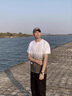 安初夏漸變色冰絲短袖t恤男士休閑運動套裝夏季韓版一整套時尚衣服男裝 漸變白色+黑色國潮短褲 XL 【推薦120-140斤】 曬單實拍圖