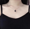 之巖（ZhiYan）彩金色四葉草項(xiàng)鏈女士鎖骨鏈輕奢小眾吊墜首飾生日禮物送女友老婆 999銀天然孔雀石項(xiàng)鏈-綠色 【精美禮盒】 曬單實(shí)拍圖