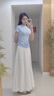 莫代爾溫柔風(fēng)半身裙兩件裝女2025夏季新款高腰氣質(zhì)a字薄款透氣套裝裙子 藍(lán)色上衣+半身裙 L 100-110斤 曬單實(shí)拍圖