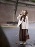 妍莉芬（yanlifen）2025春裝搭配一整套女鹽系小香風韓劇穿搭衣服三件套裝女連衣裙子 咖色內(nèi)搭+咖色半身裙 L 【100-120斤】 曬單實拍圖
