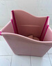 Joying Baby兒童洗澡桶寶寶泡澡桶小孩可折疊浴桶游泳坐躺家用大號嬰兒洗澡盆 藕粉色+坐凳 曬單實拍圖