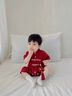 G.DUCK KIDS小黃鴨童裝嬰兒衣服夏季薄款新生兒連體衣男女寶寶中國風(fēng)周歲衣服紅色66cm 66建議1-3個(gè)月10斤-13斤 曬單實(shí)拍圖
