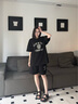 ASH女鞋2025春夏新款TABOO真皮女平底魔術(shù)貼涼鞋女露趾涼鞋外穿夏季 黑色 36 曬單實(shí)拍圖