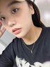 YaoYiZun小方塊純銀項鏈女2025新款輕奢小眾高級感送老婆生日禮物送女友 S925銀小金條項鏈【金色】 曬單實(shí)拍圖