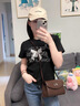 CITICITY輕奢侈品牌包包女包高檔復(fù)古斜挎包女士2025新款小方包七夕禮物 植鞣咖色 長19.5CM 曬單實(shí)拍圖