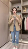 愛(ài)麥依夏裝外套氣質(zhì)感2025新款女士小西裝復古氣質(zhì)外套西服小個(gè)子 卡其色 L (建議95-105斤) 曬單實(shí)拍圖