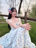 沐霓碎花吊帶連衣裙子夏季純欲法式女士海邊沙灘度假無(wú)袖長(cháng)裙顯瘦洋氣 吊帶裙 無(wú)外套【建議85-115斤】 曬單實(shí)拍圖