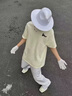 美式純色夏季短袖男t恤女簡約寬松百搭ins潮流情侶裝打底上衣 豆綠色 【港元素T445】 2XL 【建議135-165斤】 曬單實(shí)拍圖