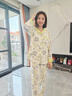 unisunny孕尚帶胸墊月子服春秋款純棉印花產(chǎn)后哺乳家居服套裝孕婦裝孕婦睡衣 杏色【帶胸墊-純棉款】 L【建議100～130斤】 曬單實拍圖